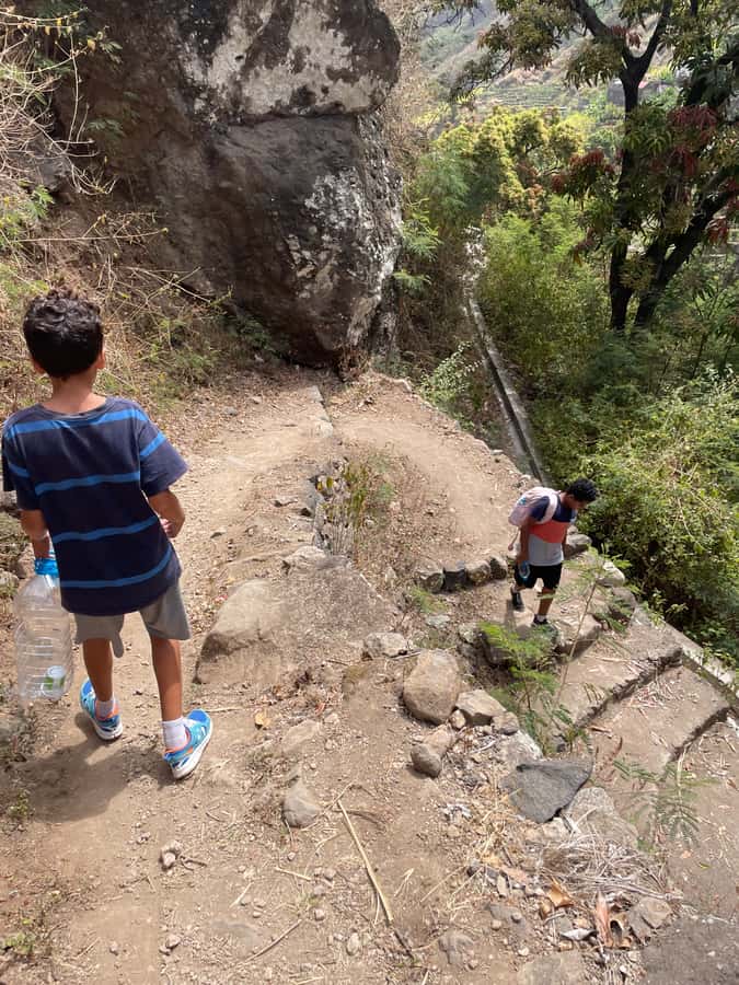 Cova–Paúl Valley Trek: Santo Antão Day Trip by Ferry - Standing above the ancient Cova crater