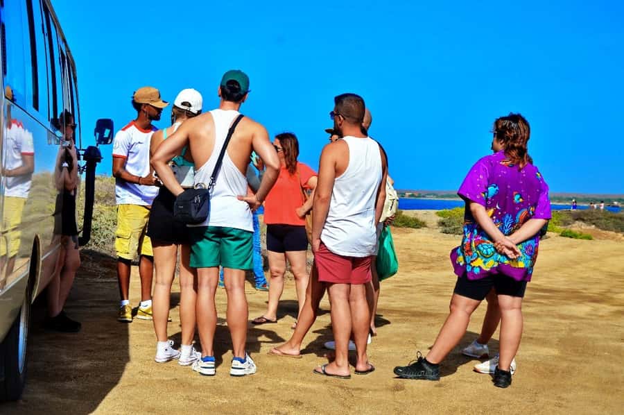 From Sal Island: Blue Eye, Salt Lake, Lemon Sharks, Palmeira - Buracona’s Blue Eye and rough coastal rocks
