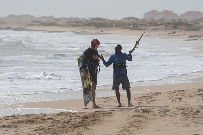 Kitesurf Lessons in Cape Verde - Learning with the small training kite