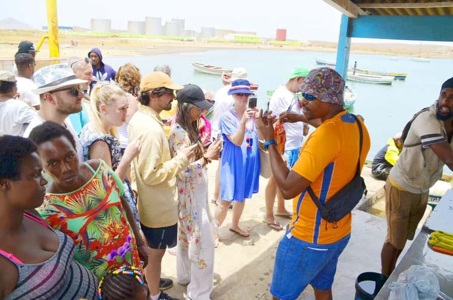 Sal Island tour: Blue Eye, Salt Lake, Sharks w/ Local Guide - Floating at Pedra de Lume