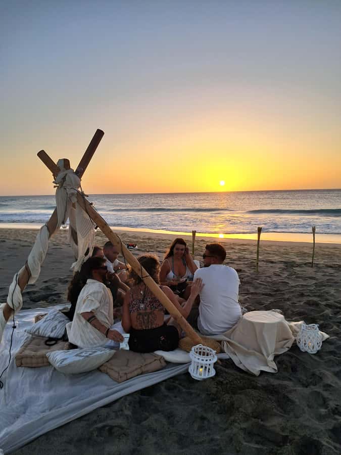 Sal: Romantic Sunset Escape with Wine and Roundtrip Transfer - Arriving at the boho beach setup